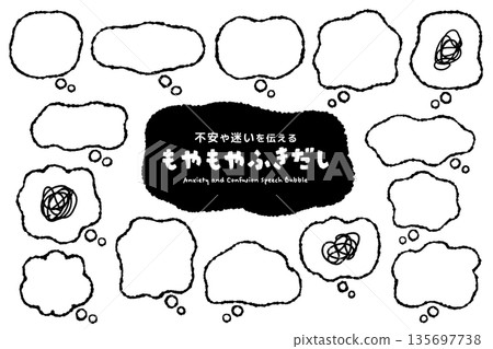 A vague speech bubble that conveys anxiety and uncertainty 135697738