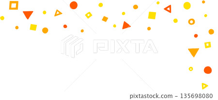Orange and yellow cute pattern line decoration Orange and yellow cute pattern line decoration 135698080