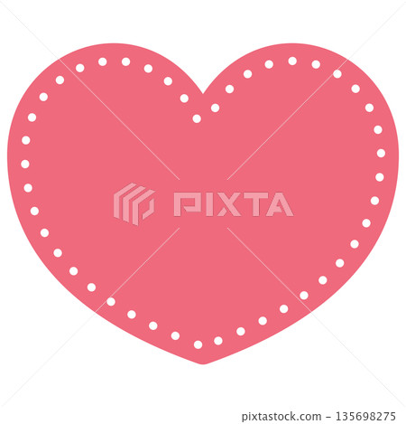 Simple, cute, pop design red and pink heart-shaped material 135698275