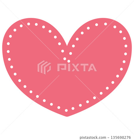 Simple, cute, pop design red and pink heart-shaped material 135698276