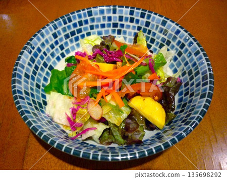 Italian salad with lots of vegetables 135698292