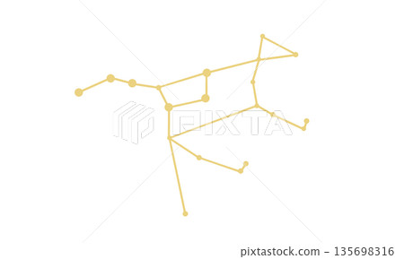 大熊座星座線條圖（金色） 135698316