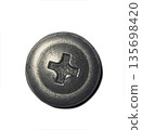 Screw Head on White Background. File with Clipping Path. 135698420