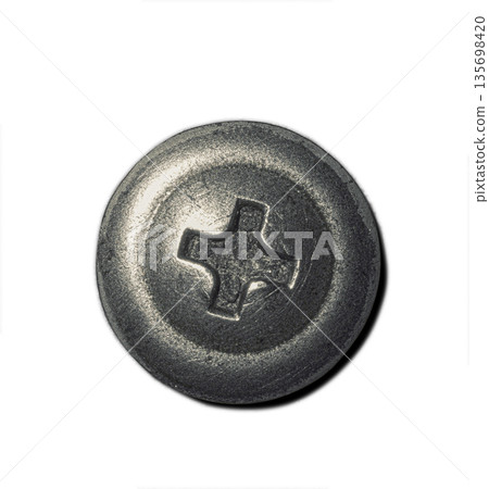 Screw Head on White Background. File with Clipping Path. 135698420