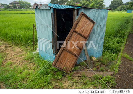 稻田 船艙 小屋 135698776