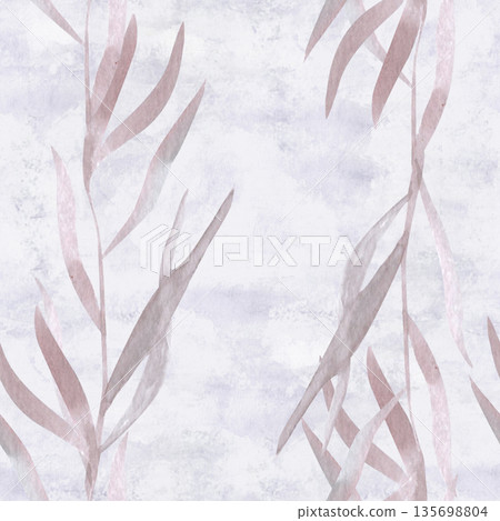 Seamless botanical grass pattern flowing watercolor stems in blush neutral tones, elegant repeating design for fashion fabrics, apparel prints, textiles, scarves, dresses, modern clothing collections Seamless botanical grass pattern flowing watercolor stems in blush neutral tones, elegant repeating design for fashion fabrics, apparel prints, textiles, scarves, dresses, modern clothing collections 135698804