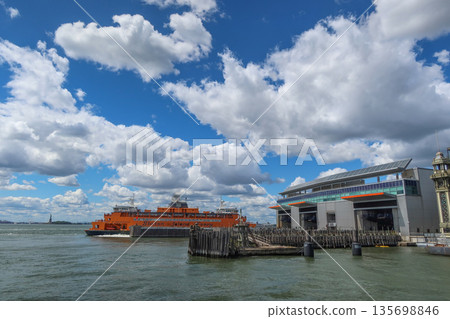 Staten Island Ferry departing from Whitehall Terminal in Manhattan, New York, NY, USA. August 27, 2025 Staten Island Ferry departing from Whitehall Terminal in Manhattan, New York, NY, USA. August 27, 2025 135698846