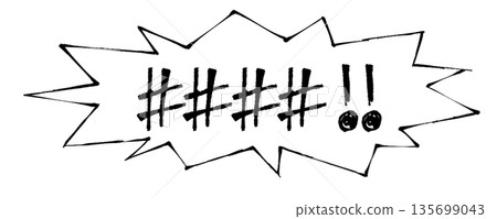 Speech bubbles containing images of violent language, insults, abuse, and screaming Speech bubbles containing images of violent language, insults, abuse, and screaming 135699043