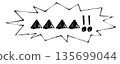 Speech bubbles containing images of violent language, insults, abuse, and screaming 135699044