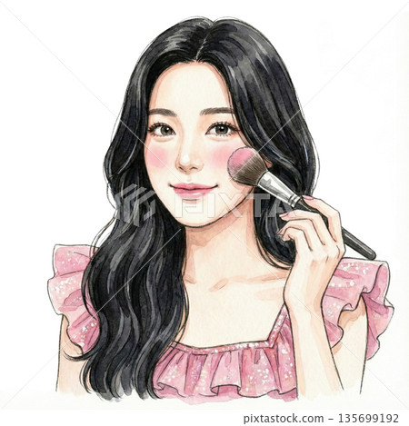 韓式偶像妝容腮紅 韓式偶像妝容腮紅 135699192