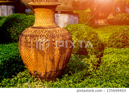 Luxury landscape design of the tropical garden. 135699403
