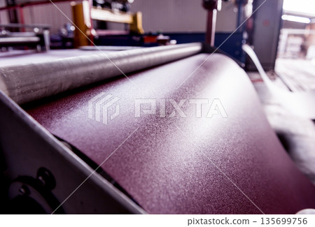 Metal sheet forming machine at the modern metalwork factory. Metal sheet forming machine at the modern metalwork factory. 135699756