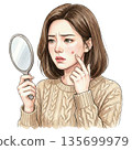 女人看著痤瘡 135699979