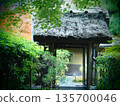 Kamakura thatched roof surrounded by greenery 135700046