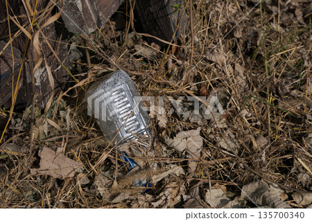 Illegally discarded garbage Illegally discarded garbage 135700340
