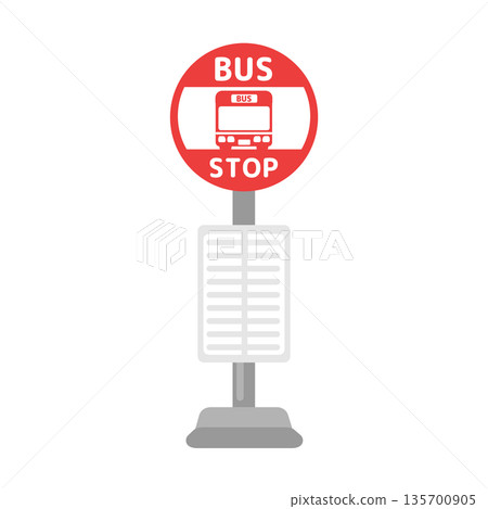 紅色公車站（公車站）示意圖 135700905