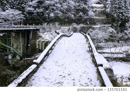 The beautiful winter Reidai Bridge, a symbol of Misato Town, Kumamoto Prefecture The beautiful winter Reidai Bridge, a symbol of Misato Town, Kumamoto Prefecture 135701583