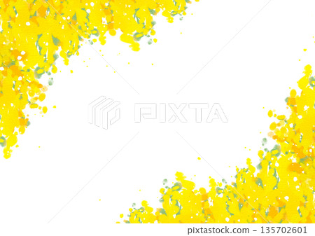 水彩風格油菜花框 水彩風格油菜花框 135702601