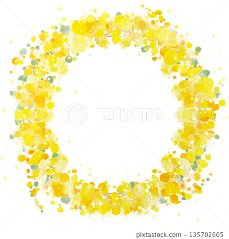 水彩風格油菜花框 水彩風格油菜花框 135702605