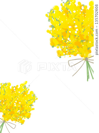 水彩風格油菜花框 水彩風格油菜花框 135702608