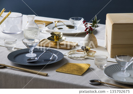 New Year's table coordination New Year's table coordination 135702675