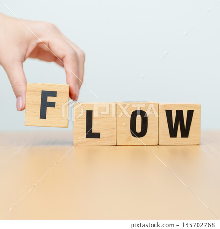 wooden block Flow. Business Flow, Workflow, Efficiency, Optimization, Smoothness and Continuous Improvement concepts wooden block Flow. Business Flow, Workflow, Efficiency, Optimization, Smoothness and Continuous Improvement concepts 135702768