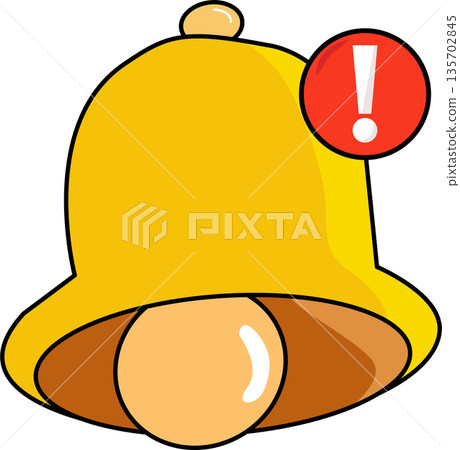 Notification Bell Alert Icon with a red warning Notification Bell Alert Icon with a red warning 135702845