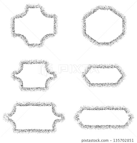 Monochrome sand grain style border frame set 2 Monochrome sand grain style border frame set 2 135702851
