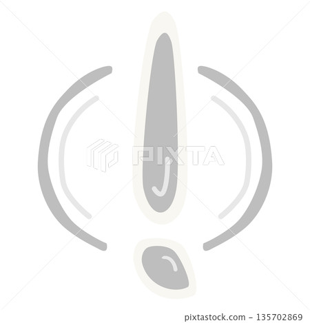 Hand drawn Exclamation Mark doodle simple Icon. 135702869