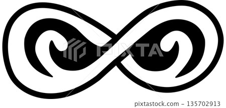 Abstract Black stylized Infinity symbol Abstract Black stylized Infinity symbol 135702913