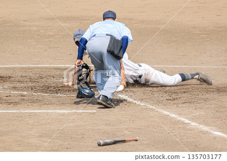 High school baseball head slide High school baseball head slide 135703177