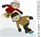 People who enjoy snowboarding 135703612