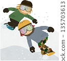 People who enjoy snowboarding 135703613