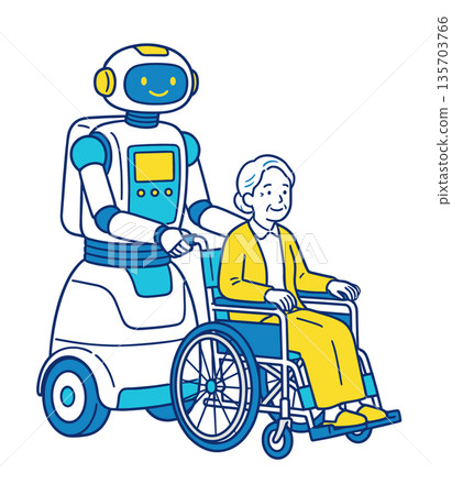 一款輔助老年人乘坐輪椅的人形機器人 135703766
