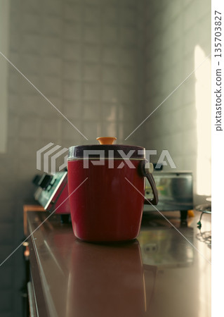 Traditional Thai Water Cooler in Everyday Kitchen Setting Traditional Thai Water Cooler in Everyday Kitchen Setting 135703827