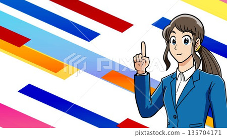 色彩鮮豔的背景，男人和女人 135704171
