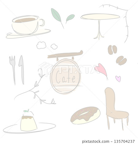 咖啡廳材料 135704237