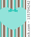 Chocolate mint heart-shaped card, A4 size, vertical striped background 135704242