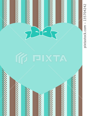 Chocolate mint heart-shaped card, A4 size, vertical striped background Chocolate mint heart-shaped card, A4 size, vertical striped background 135704242