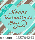 A refreshing mint-colored heart-shaped Valentine's Day message design 135704243