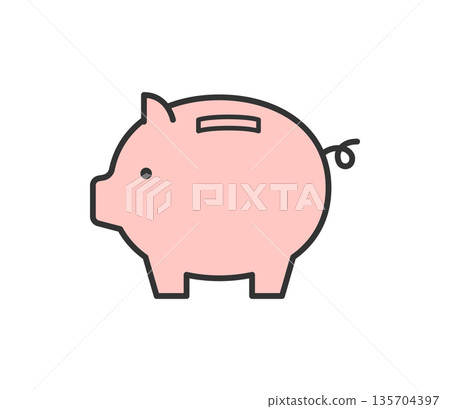 Cute piggy bank illustration vector Cute piggy bank illustration vector 135704397