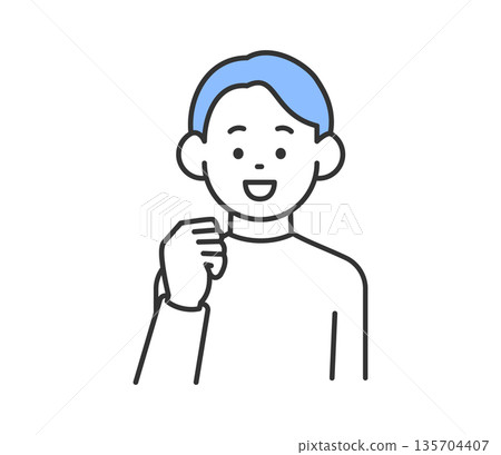 Vector illustration of a man doing a fist pump Vector illustration of a man doing a fist pump 135704407