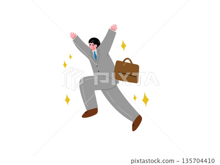 A businessman jumping in excitement 135704410