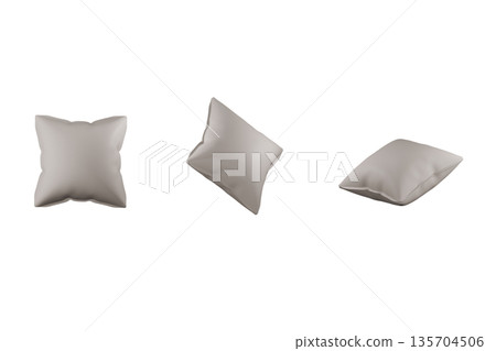 3D illustration of a white cushion 135704506