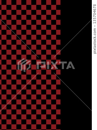 紅黑相間的方格圖案抽象方格旗背景，可用於賽車運動和日本現代風格。 135704678