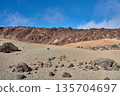 Martian landscape of Las Minas de San Jose with volcanic sand and black rocks in Teide National Park, Tenerife 135704697