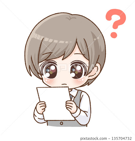 男性工作人員檢查文件的插圖 135704732