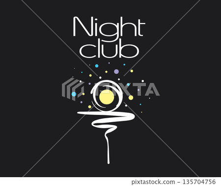 Vector hand-drawn logo for a nightclub Vector hand-drawn logo for a nightclub 135704756
