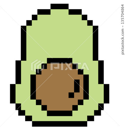 Pixel art illustration of avocado for decoration, food icon, grocery shopping, cartoon, supermarket, print, nature, garden, healthy ingredients, cook book, smoothie, organic fruit, summer vibe Pixel art illustration of avocado for decoration, food icon, grocery shopping, cartoon, supermarket, print, nature, garden, healthy ingredients, cook book, smoothie, organic fruit, summer vibe 135704864