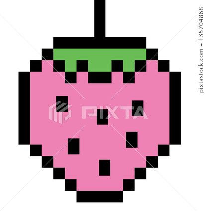 Pixel art illustration of pink strawberry for decoration, food icon, grocery shopping, cartoon, supermarket, print, nature, garden, healthy ingredients, cook book, smoothie, organic fruit, summer vibe Pixel art illustration of pink strawberry for decoration, food icon, grocery shopping, cartoon, supermarket, print, nature, garden, healthy ingredients, cook book, smoothie, organic fruit, summer vibe 135704868